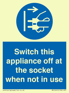 Switch this appliance off at the socket when not in use